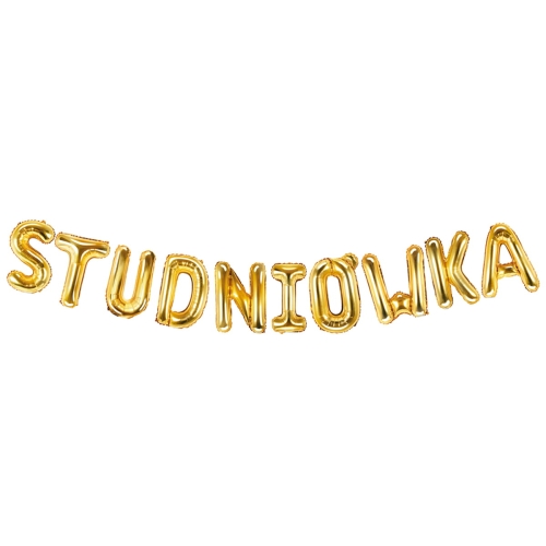 BALONY NAPIS STUDNIÓWKA ZŁOTE 14'' 35cm