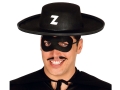 ZESTAW ZORRO CZARNY PELERYNA 90cm 4el