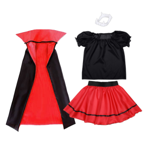 ZESTAW WAMPIRZYCA CZARNO-CZERWONY 134-140 4el