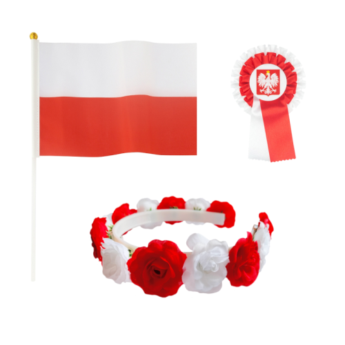 ZESTAW NARODOWY BIAŁO-CZERWONY 3el