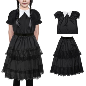 ZESTAW WEDNESDAY CZARNY 134-140 3el