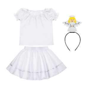 ZESTAW ANIOŁEK BIAŁY 134-140 4el