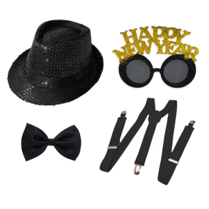 ZESTAW SYLWESTROWY CZARNY 4el