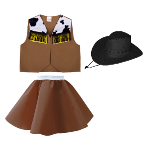 ZESTAW KOWBOJKA BRĄZOWY 116-128 3el