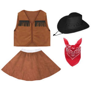 ZESTAW KOWBOJKA BRĄZOWY 134-140 4el