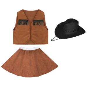 ZESTAW KOWBOJKA BRĄZOWY 134-140 3el