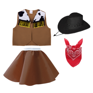 ZESTAW KOWBOJKA BRĄZOWY 134-140 4el