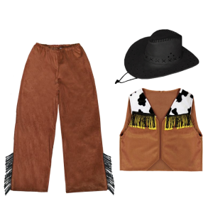 ZESTAW KOWBOJ BRĄZOWY 134-140 3el