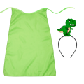 ZESTAW DINOZAUR ZIELONY PELERYNA 55cm 3el