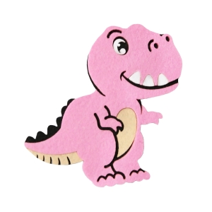 PRZYPINKA DINOZAUR FILCOWA RÓŻOWA 15x14cm