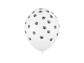BALONY BIAŁE KOCIE ŁAPKI 30cm 5szt