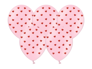 BALONY RÓŻOWE SERCA 30cm 5szt