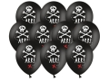 BALONY CZARNY CZASZKA PIRACKA 30cm 10szt