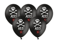 BALONY CZARNY CZASZKA PIRACKA 30cm 5szt