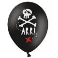 BALONY CZARNY CZASZKA PIRACKA 30cm 5szt