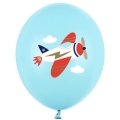 BALONY BŁĘKITNE SAMOLOT 30cm 5szt