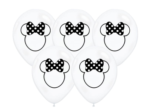 BALONY BIAŁE MYSZKA MINNIE 30cm 5szt