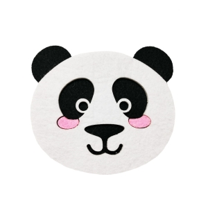 PANEL PANDA FILCOWA CZARNO-BIAŁA 10x11cm