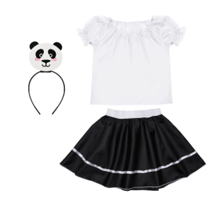 ZESTAW PANDA BIAŁO-CZARNY 134-140 4el
