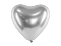 BALONY SERCE GLOSSY SREBRNE 30cm 10szt