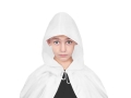 PELERYNA Z KAPTUREM POLIESTER BIAŁA 94cm