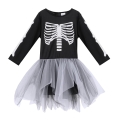 STRÓJ SUKIENKA SZKIELETORKA CZARNO-SZARA 130-140