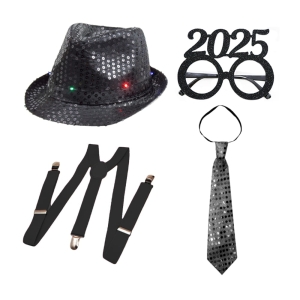 ZESTAW SYLWESTROWY CZARNY 3el