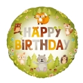BALON PARTY PAL HAPPY BIRTHDAY LEŚNE ZWIERZĄTKA ZIELONY 18'' 45cm