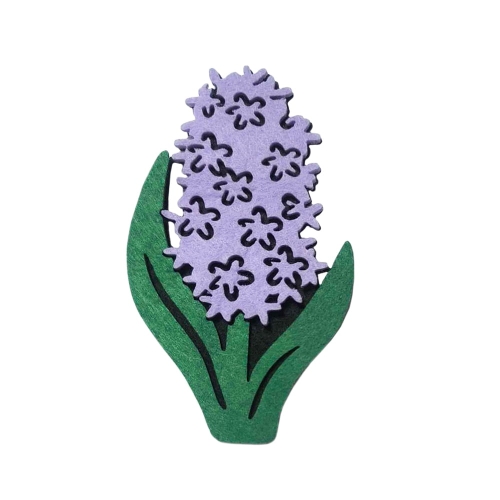 KWIATEK HIACYNT FILCOWY FIOLETOWO-ZIELONY 14x9cm