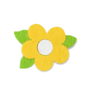 EMBLEMAT KWIATEK FILCOWY ŻÓŁTY 5cm