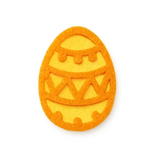 EMBLEMAT PISANKA FILCOWY ŻÓŁTO-POMARAŃCZOWY 6cm