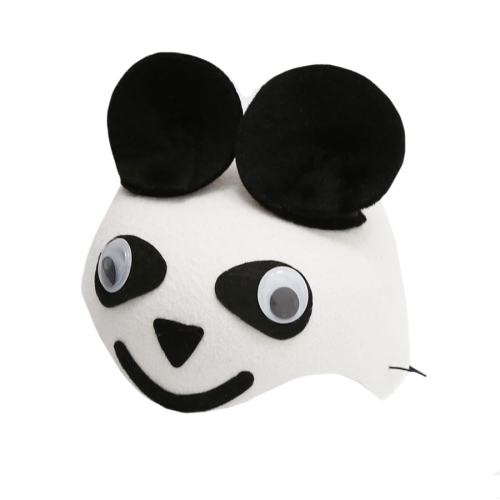 CZAPKA PANDA RUCHOME OCZY BIAŁO-CZARNA