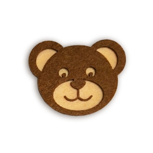 EMBLEMAT MIŚ FILCOWY BRĄZOWY 6x5cm