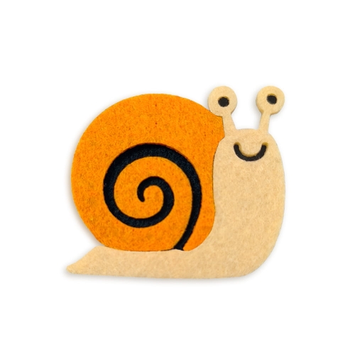 EMBLEMAT ŚLIMAK FILCOWY BEŻOWO-POMARAŃCZOWY 7x6cm