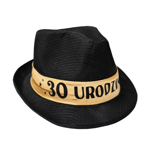 KAPELUSZ 30 URODZINY AL CAPONE CZARNY