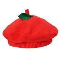 BERET DZIECIĘCY OWOCE Z LISTKIEM CZERWONY