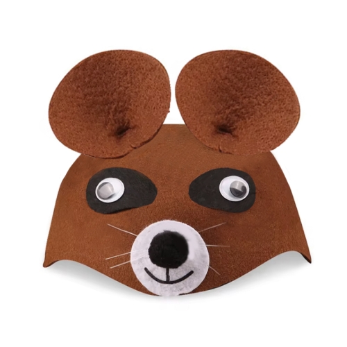 CZAPKA MIŚ RUCHOME OCZY BRĄZOWA