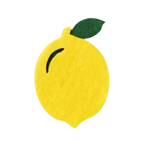 EMBLEMAT CYTRYNA FILCOWY ŻÓŁTY 7x4,5cm