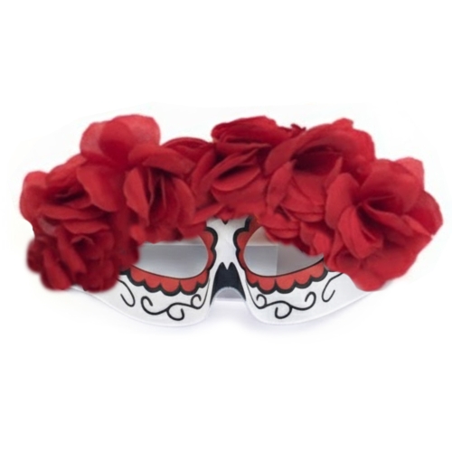 MASKA LOS MUERTOS KWIATY CZERWONA