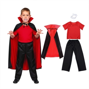 ZESTAW WAMPIR CZARNO-CZERWONY 98-110 4el