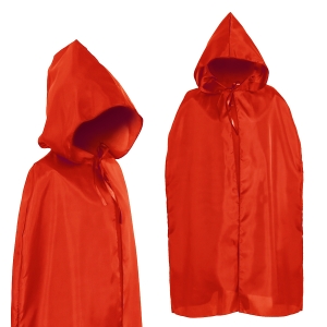 PELERYNA Z KAPTUREM CZERWONA 132cm