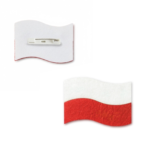 PRZYPINKA FLAGA POLSKI FILCOWA BIAŁO-CZERWONA 6x4cm