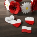 PRZYPINKA FLAGA POLSKI FILCOWA BIAŁO-CZERWONA 6x4cm
