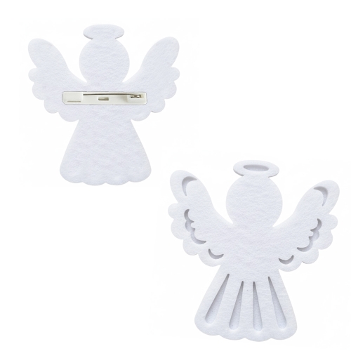 PRZYPINKA ANIOŁEK FILCOWA BIAŁA 7x6,5cm