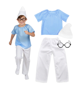 ZESTAW SMERF WAŻNIAK BIAŁO-BŁĘKITNY 116-128 4el