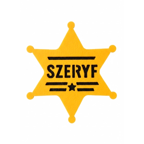 EMBLEMAT GWIAZDA SZERYFA FILCOWY ZŁOTOŻÓŁTY 6cm