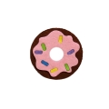 PRZYPINKA DONUT PĄCZEK FILCOWA BRĄZOWO-RÓŻOWA 6cm