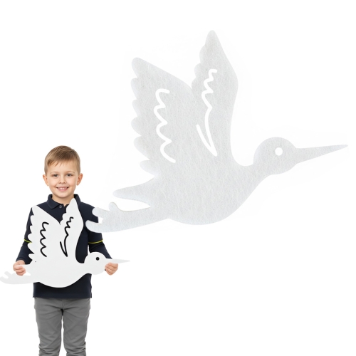 MAXI FRONT BOCIAN FILCOWY BIAŁY 52x36cm