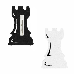 PRZYPINKA FIGURA SZACHOWA WIEŻA FILCOWA BIAŁA 6x4cm