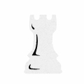 EMBLEMAT FIGURA SZACHOWA WIEŻA FILCOWA BIAŁO-CZARNA 6x4cm
